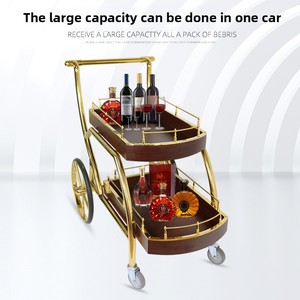 Carrello da vino in acciaio inox a doppio strato, - Product Image 3