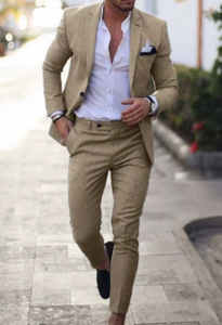Completo da <span class=keywords><strong>Uomo</strong></span> in Due Pezzi Personalizzato con Stile o Logo ODM, <span class=keywords><strong>Giacca</strong></span> <span class=keywords><strong>Blazer</strong></span> con Stampa Digitale a Quadri e Chiusura a Cerniera, Stile Business - Product Image 5