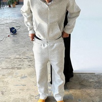 Ensemble de survêtement de haute qualité avec logo personnalisé, pantalon de jogging ample et sweat à capuche, en molleton bouclette lourd, pour homme