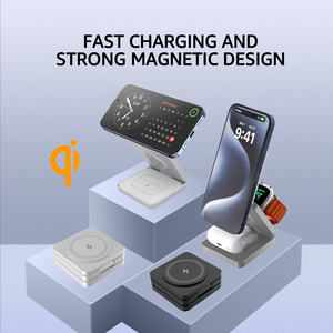 Station de charge sans fil pliable 3 en 1, chargeur de voyage portable, station de charge sans fil pliable 15W pour iPhone 16 15 - Product Image 2
