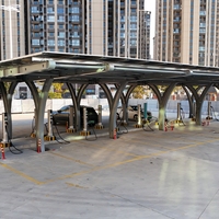 Support de montage de carport solaire résistant aux tremblements de terre, structure en acier ZAM pour parkings multi-voitures