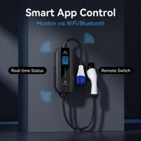 Station de recharge portable 32A/7KW, chargeur de véhicule électrique portable prêt à l'emploi