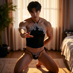Fabricant d'un ensemble de sous-vêtements sexy classiques pour hommes grande taille, uniforme de travestissement pour rendez-vous galants, ensemble deux pièces haut de gamme érotique - Product Image 1