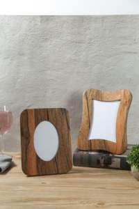 Marco de fotos de grano de madera natural Sanhui con borde ondulado, mesa hecha a mano para sala de estar y dormitorio a <span class=keywords><strong>precio</strong></span> barato - Product Image 4