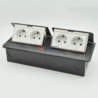 Enchufe emergente de nuevo diseño, enchufe de interruptor de aleación de aluminio, impermeable, doble toma de suelo oculta, caja de tierra