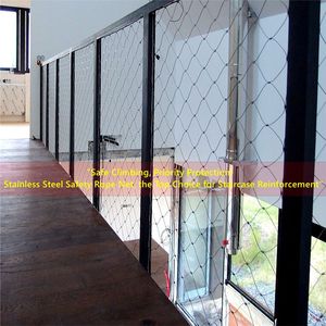 Anyaman polos 304 tali baja tahan karat jaring untuk pagar taman perlindungan & pegangan tangga panel jaring keselamatan - Product Image 5