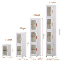 Gap Armoire de rangement pliable en plastique Compartiment multicouche pour salle de bain Cuisine Articles divers ménagers pour petits espaces