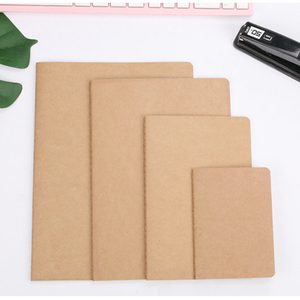 A4 A5 A6 B5 Black and Brown Kraft Paper Composition <strong>Notebook</strong> with Sewing Binding and Blank <strong>Lined</strong> Pages - Product Image 4