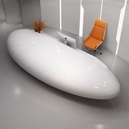 Modern Fiberglass Reception Counter Custom Front Desk Factory Oem Odm for Beauty Salon - Product Image 2