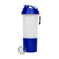 Double couche d'isolation résistante aux hautes températures, bouteille vibrante de sport populaire en plastique chaud, mélange de protéines de gymnastique