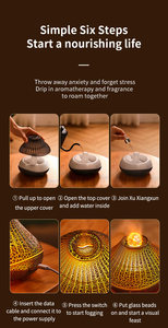Mini USB Flame Essential <b>Oil</b> <b>Diffuser</b> Aroma <b>Diffuser</b> Cool Mist Humidifier Air Humidifier For Yoga Spa With LED Night Light - Product Image 6