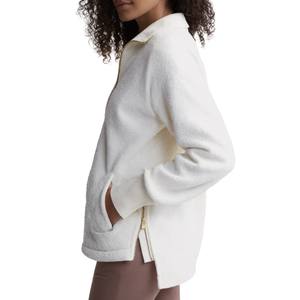 Venta al por mayor de logotipo personalizado ajustable media cremallera pulóver de gran tamaño de costilla con cuello alto Aro Cremallera Sudadera CON CAPUCHA DE LAS MUJERES - Product Image 2