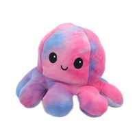 Jouet pour chien en peluche douce et mignonne, personnalisable avec logo du fabricant, modèle 2026, avec couineur, forme de pieuvre, réversible (expression et humeur changeantes), durable et résistant à la mastication
