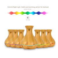 Diffuseur d'huiles essentielles en bois à ultrasons, humidificateur aromatique à grain de bois