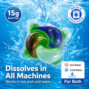 Eco-Friendly <b>Detergent</b> Pods 15g High Concentrated Cleaning for Automatic Machine Washing Apparel Care - Product Image 6