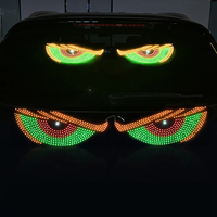Lampe Décorative Dynamique 3D pour Voiture Pare-Brise Avant Arrière, Panneau d'Affichage LED Demon, Lumière Clignotante d'Avertissement Œil de Diable pour Camion