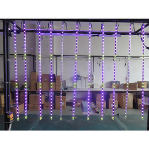 ETOP-Luces <span class=keywords><strong>solares</strong></span> de lluvia de meteoritos para exteriores, guirnalda de luces LED navideñas de meteoritos, para fiestas, 8 <span class=keywords><strong>tubos</strong></span>, 192 - Product Image 5