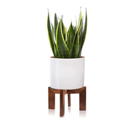 Support de pot de fleurs en rotin pour pots de 5 à 15 pouces, support bas et court pour plantes, tabouret en bambou rustique bohème pour porte-pot de plante