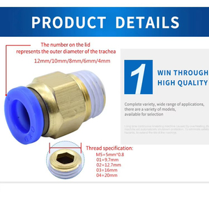 PC 6/8/10-M5 /02 Straight Male Thread <strong>Quick</strong> Connect Air Tube <strong>Connector</strong> Push Fit in Pneumatic Pipe Fittings - Product Image 4