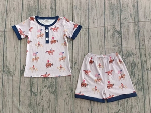 Conjunto de Ropa de Pijama de 2 Piezas para Bebé Niño, Camiseta y Pantalones Cortos Casuales de Algodón y Spandex con Diseño del 4 de Julio Americano, RTS Boutique - Product Image 3