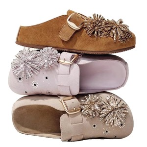 Sandales à strass Lady Fireworks pour femmes, en cuir, à semelle épaisse, rehaussantes, style rétro, <span class=keywords><strong>mules</strong></span> à franges à bout fermé - Product Image 5