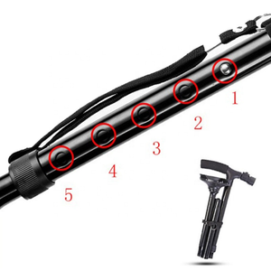 New Style Foldable Portable Aluminum Alloy Hiking Cane Led Lights Universal Base Anti-slip <strong>Rehabilitation</strong> <strong>Therapy</strong> <strong>Supplies</strong> - Product Image 6