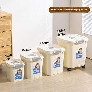 ถังเก็บอาหารสัตว์เลี้ยงสไตล์โมเดิร์นทรงสี่เหลี่ยมปิดสนิทและกันความชื้นสำหรับอาหารสุนัขและแมวใช้ในครัวเรือน - Product Image 6