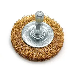 Brosse à coupe de roue en fil l avec tige hexagonale de 1/4 pouces, brosses mixtes pour le polissage, offre spéciale