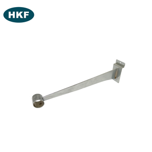 Braket display rak gantung pipa dinding slatwall baja tahan karat logam dengan dukungan tabung bulat - Product Image 3