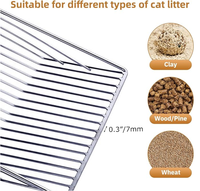 Ensemble de cuillères à litière pour chat à manche en bois avec piédestal de conception résistant cassé de construction en métal et en bois inclus
