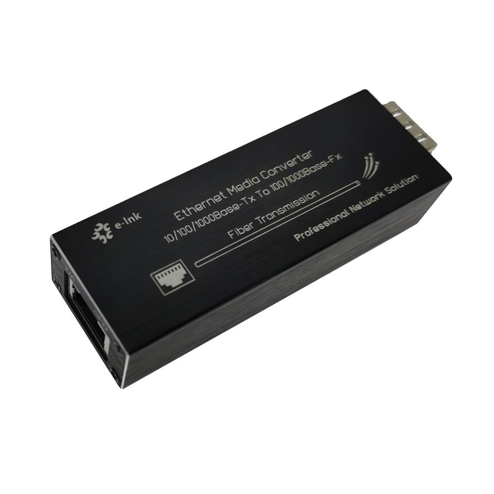 Micro Mini Size 10 100 1000BASE-T to 100 1000BASE-X SFP Fiber Media Converter 5V USB Type-C Input or PoE Powered