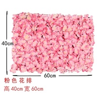 Mur de fleurs artificielles de couleur rose 40x60cm pour la décoration murale de la maison de la fête de mariage