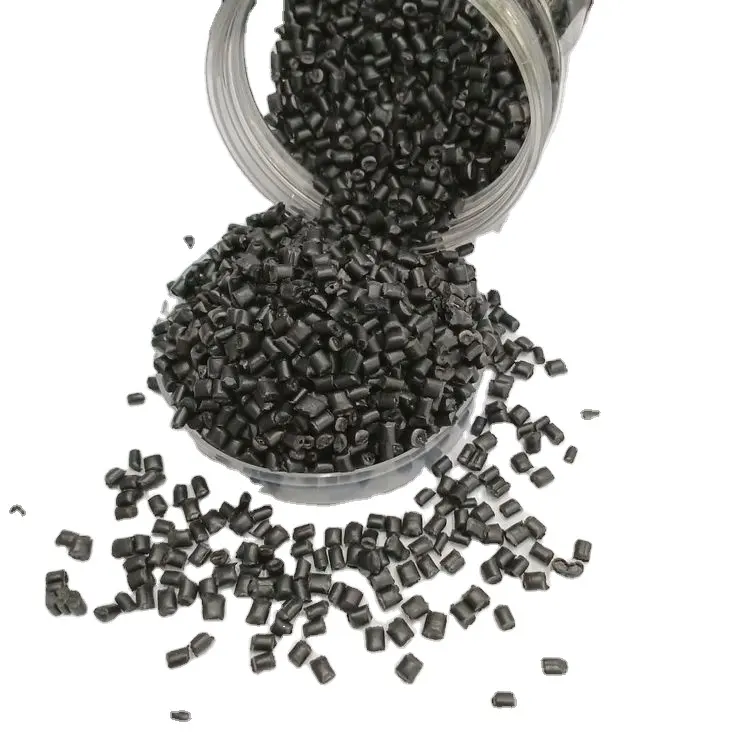 เม็ดพลาสติกสีดำ HDPE โพลีเอทิลีนความหนาแน่นสูงใช้ในท่อ