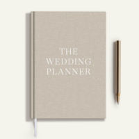 Carnet de mariage personnalisé en tissu nude avec couverture rigide, journaux d'anniversaire, livre de planification de mariage et organisateur pour future mariée