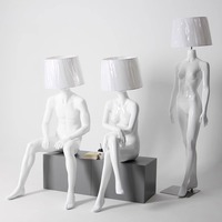 Magasin de vêtements mode fibre de verre femme corps Mannequin torse lampe tête fenêtre affichage vêtements Style