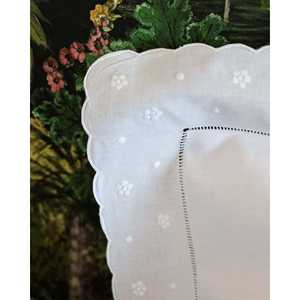 Sábana de Algodón para Cama Doble Reana con Borde Bordado San Gallo, Sábanas Ajustables y Planas - Product Image 3