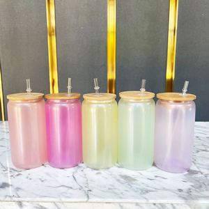 Gobelets en verre de 16 oz à sublimation, effet givré, changeant de couleur, formes variées, prêts à être expédiés, pour bière - Product Image 4