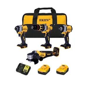 EKIIV Cordless Drill Driver Tool Kit 4 peças de ferramentas elétricas Combo Kit Kit Household Tool Set