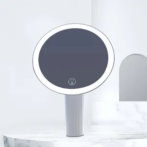 Adjustable Brightness Touch Sensing Beauty Mirror Round Desktop Makeup Mirror LED Makeup Mirror