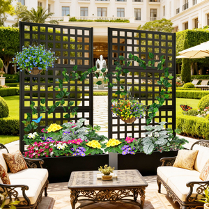Grand bac à plantes vertical suspendu en fer galvanisé, treillis pour plantes grimpantes - Classique, durable, pour intérieur/extérieur - Product Image 3