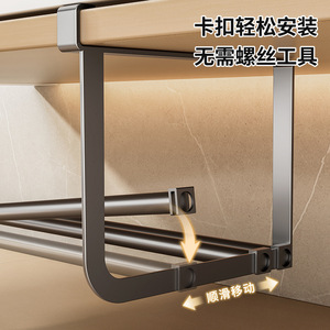 Support de lavabo extensible 40-80 cm gris bronze, support mural durable pour accessoires de salle de bain - Product Image 2