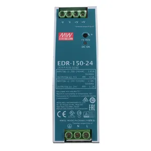 EDR-150-24 Mean Well DIN Rail Switching Power Supply EDR-75/120/150/240/480-12V24V36V48v Voltages