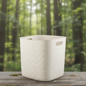 Cesta plastica riciclata Cube (28x28x27cm) SOFTEX Bianco gesso K258713 - Product Image 3