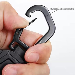 Retractable Badge Reel with Belt Clip, 23.6in Steel Lanyard for <b>ID</b> Badges Keys, Keychain <b>Holder</b> Carabiner - Product Image 6