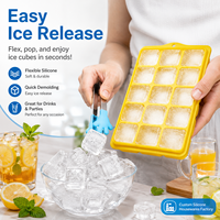 YMS Moule à glaçons en silicone écologique, grand format, 15 cavités, forme flocon de neige, portable, facile à utiliser, pour whisky et bar