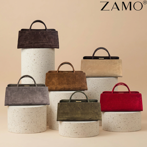 Bolso de mano de cuero genuino y ante para mujer, estilo vintage, con asa superior, tipo East West, elegante, para uso diario, proveedor OEM personalizado - Product Image 3