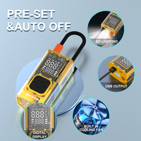 Gonfleur de pneus sans fil portable ABS 150psi Compresseur d'air de voiture Jauge de pression numérique Batterie au lithium Gonfleur de pneus Pompe à ballon