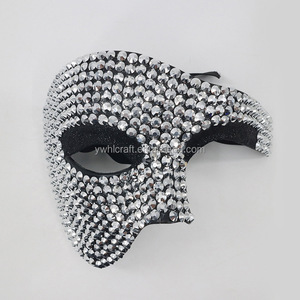 Hongliang ACC Bling <span class=keywords><strong>Cat</strong></span> <span class=keywords><strong>Eye</strong></span> <span class=keywords><strong>Mask</strong></span> Diamante Embutidos Carnaval Masquerade Ball <span class=keywords><strong>Eye</strong></span> <span class=keywords><strong>Mask</strong></span> New Sparkly Prata Rhinestone Máscaras - Product Image 4