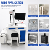 Máquina de Marcado Láser UV de Escritorio 5W 355nm EZCAD Windows, Máquina de Grabado Láser Industrial para Plástico, Vidrio, Acrílico y Botellas