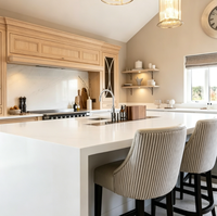 Meubles de cuisine modulaires sur mesure en laque, avec îlot cascade, pour toute la maison